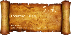 Tamaska Alex névjegykártya